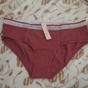 Victoria's Secret Rosewood Bikini Panty with Pink Waistband
